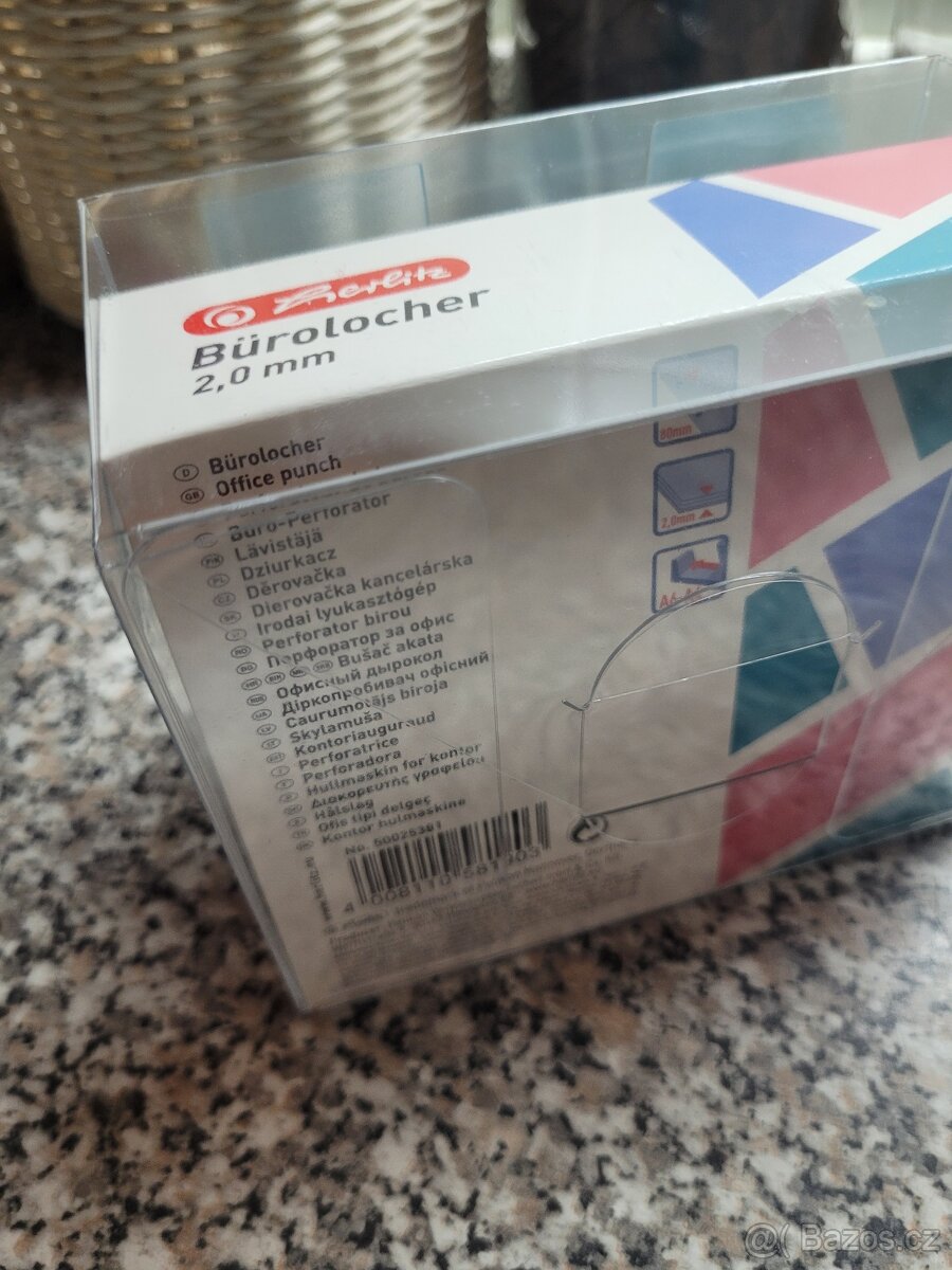 Nová modrá děrovačka zn. Herlitz - 4