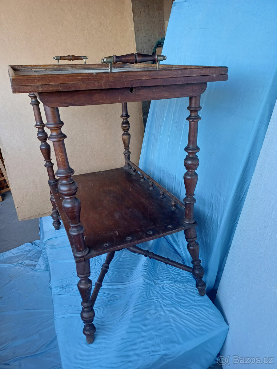 Starožitný servírovací stolek - 4