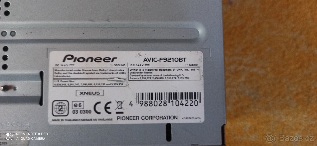 Autorádio 2din GPS/Bluetooth Pioneer avic-f9210bt - 4
