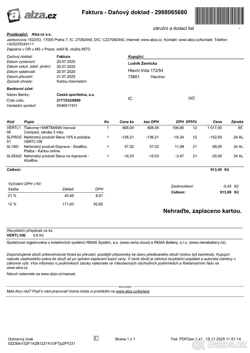 Tlakoměr Hartman Veroval Compact - 4