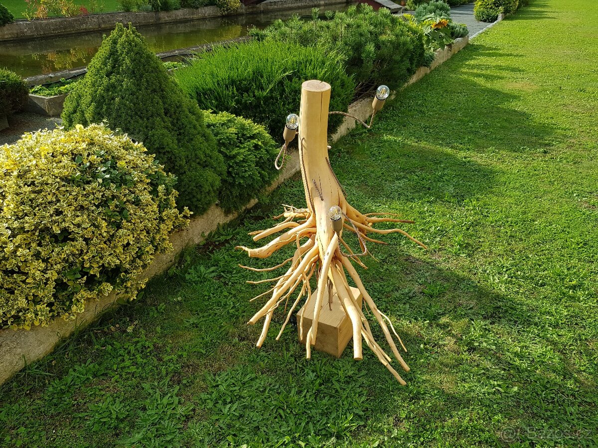 Dřevěná lampa - kořen - 4