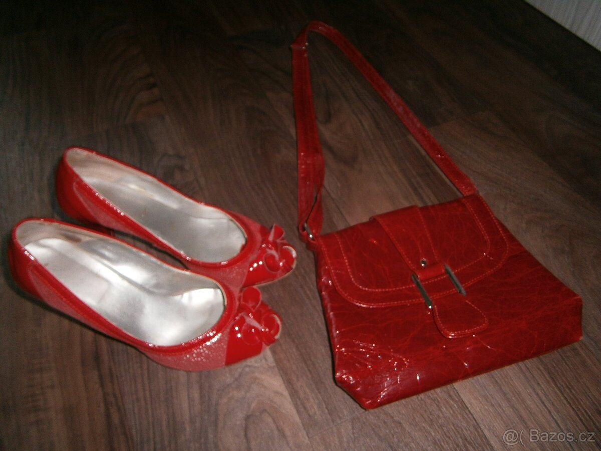 ITALSKÉ KOŽENÉ LODIČKY vel.39+KABELKA - 4