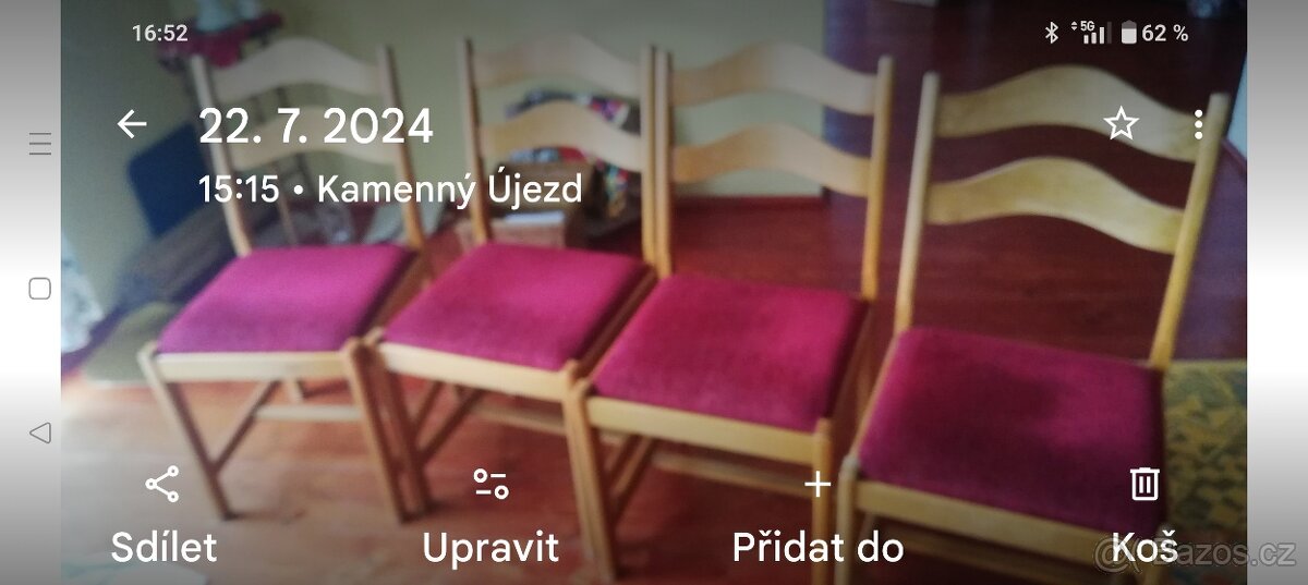 Celodřevěný jídelní stůl s lavící a 4 židlemi - 4