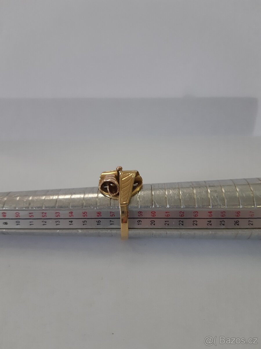 Zlatý prsten s růžovým zl. - 4