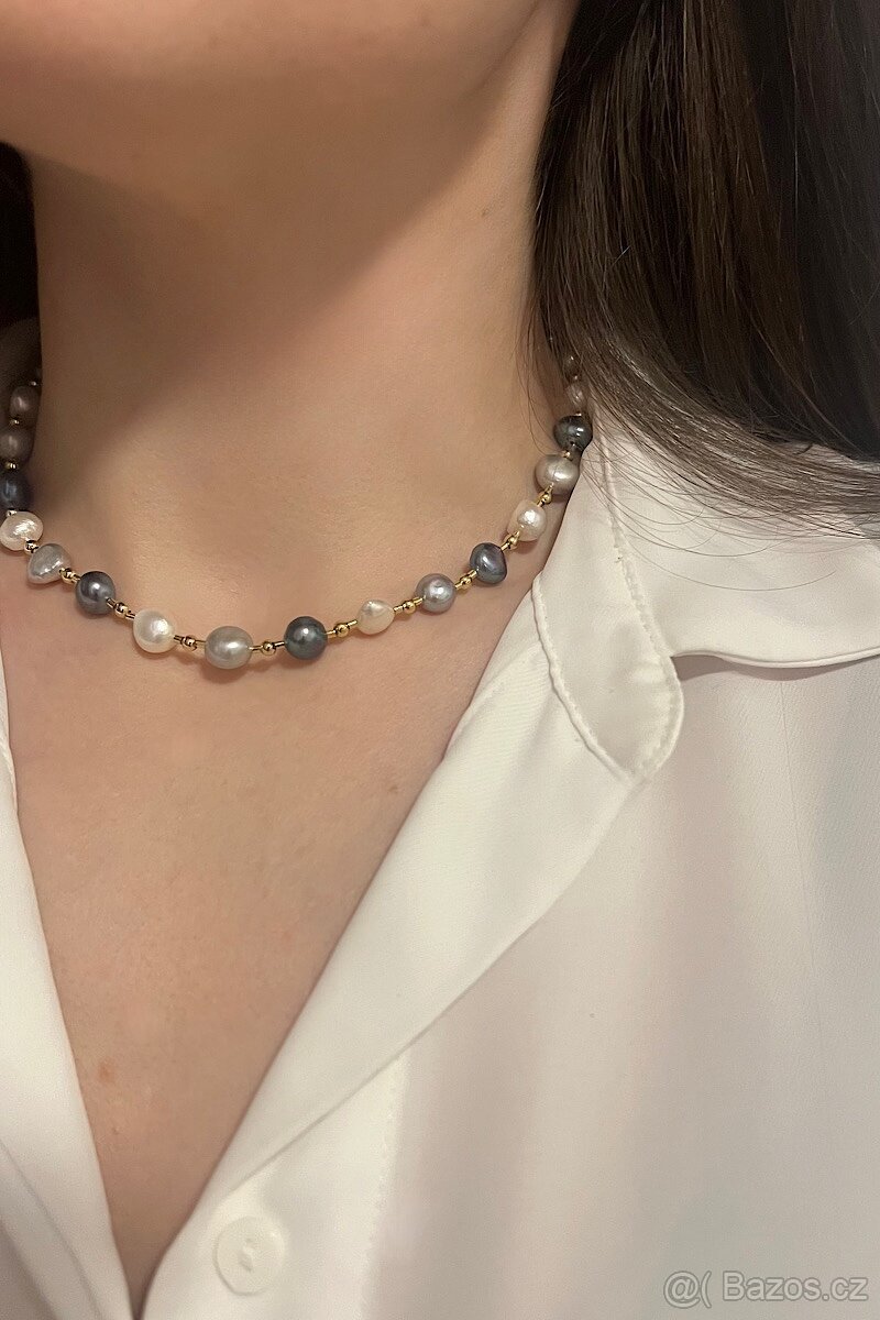 choker/náhrdelník z přírodních perel - 4