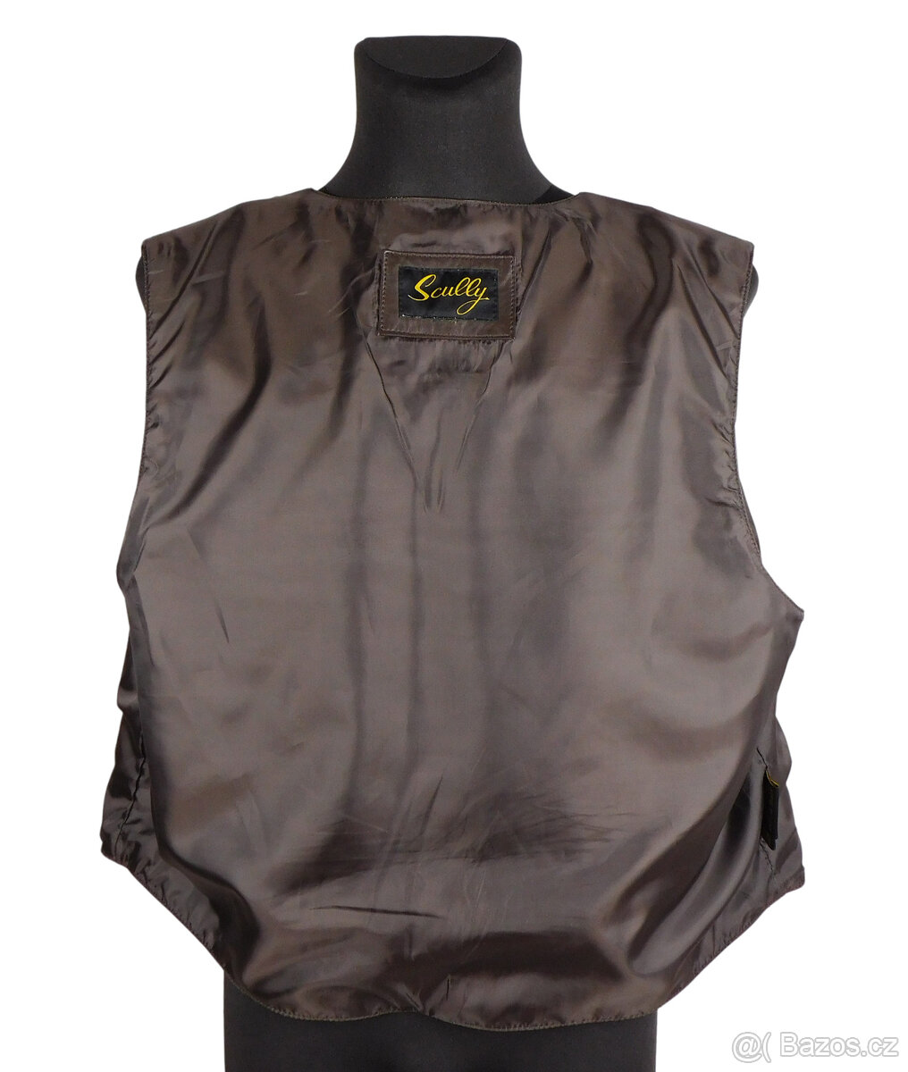 Kožená pánská hnědá vesta SCULLY vel. XL - 4
