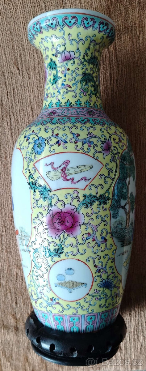 Čínská ručně malovaná porcelánová váza - 4