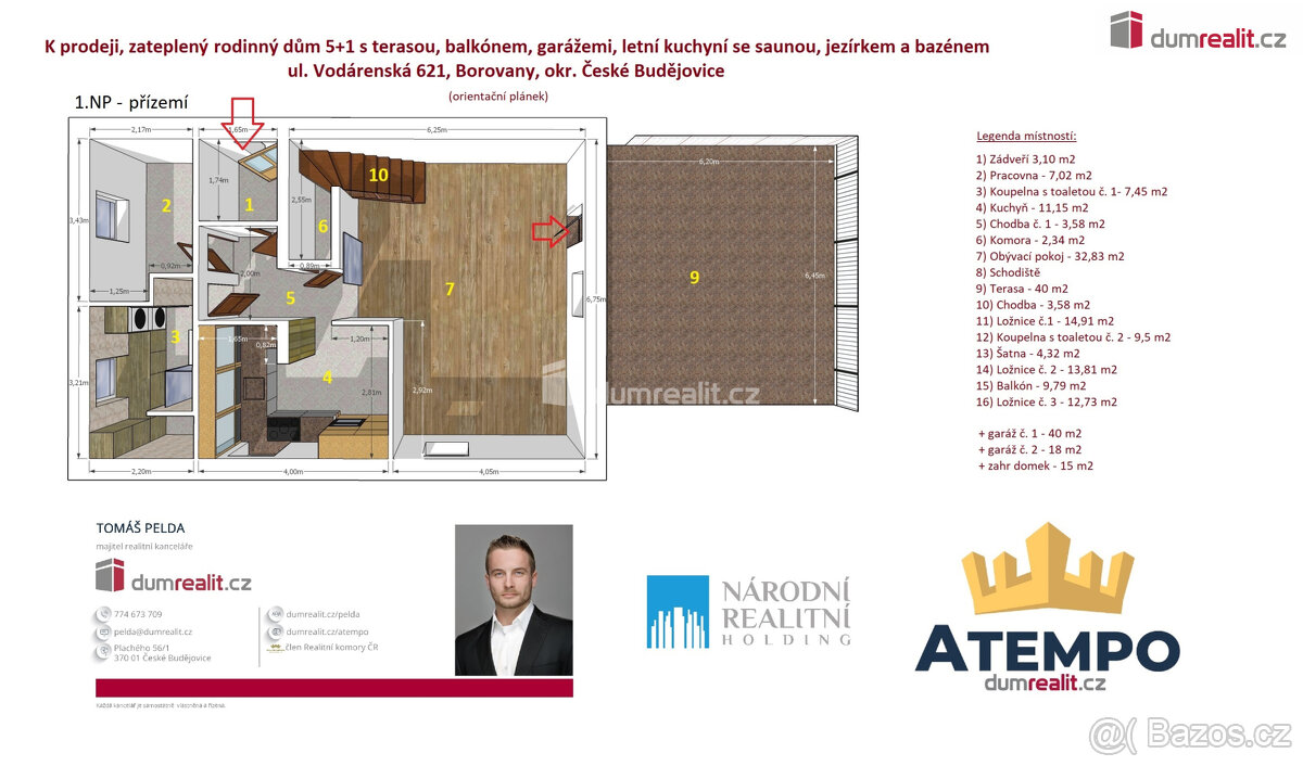 K prodeji, zateplený rodinný dům 5+1 s terasou, balkonem, ga - 4