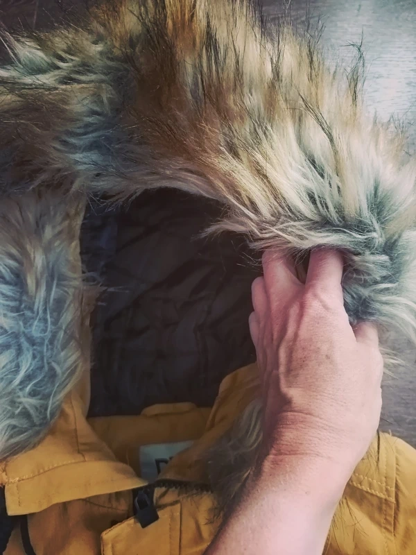 zimní hořčicová bunda, parka xs - 4