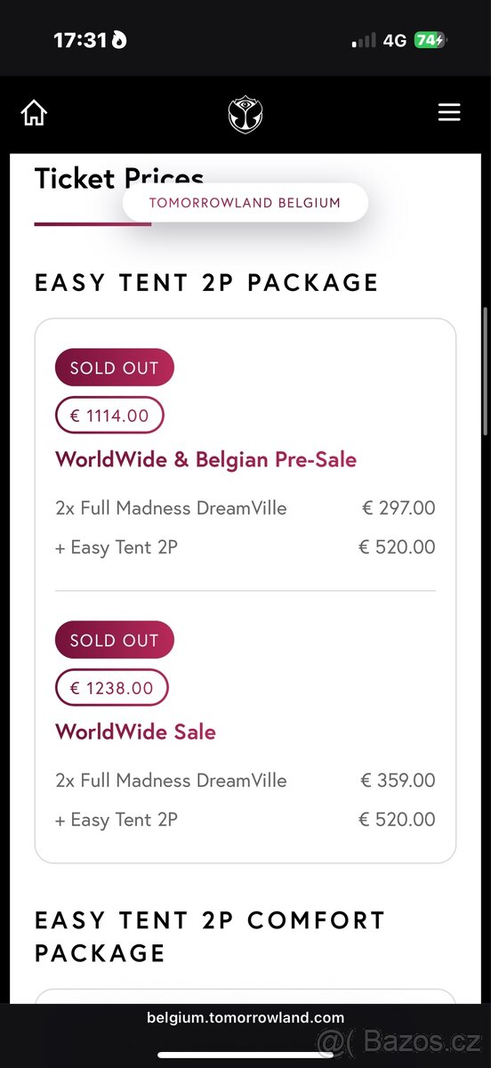 TOP - Samorozkládací Stan TOMORROWLAND pro 2os. - 4