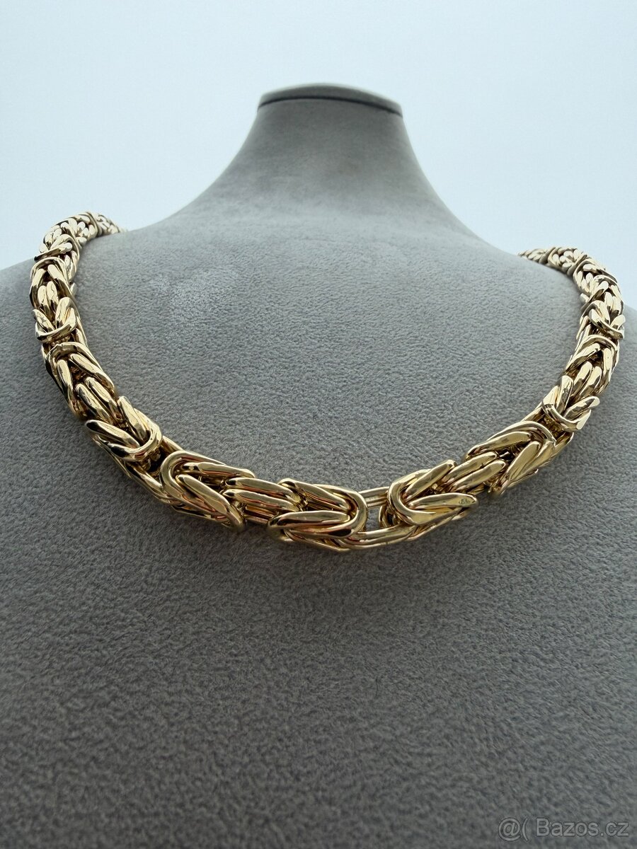 Zlaty řetěz KRÁLOVSKÁ VAZBA 62.2cm 9mm - 70cm -NOVÝ ŘETĚZ - 4