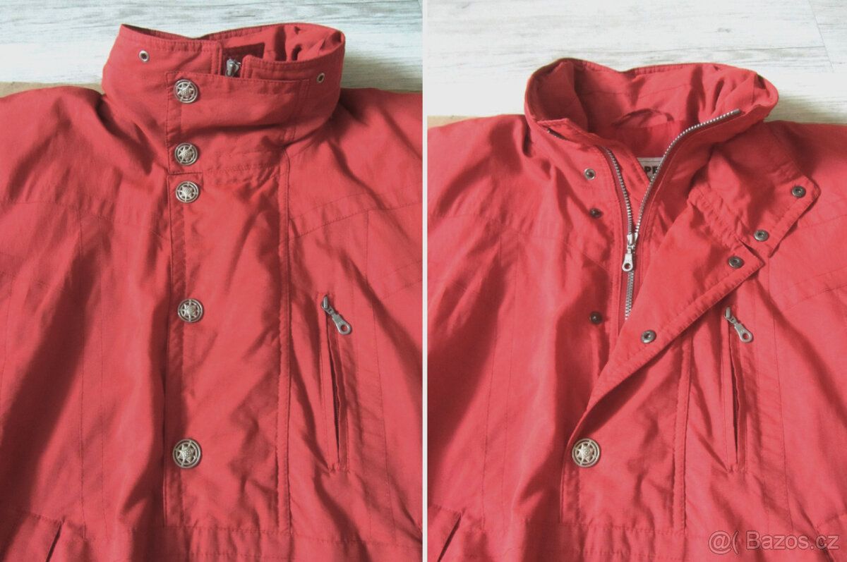 Vintage 90s rezavá pánská bunda přes hlavu - 4