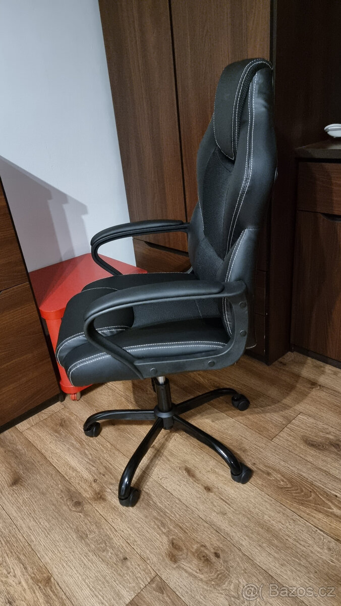 Židle k psacímu stolu do 150kg, kancelářské křeslo, černá - 4