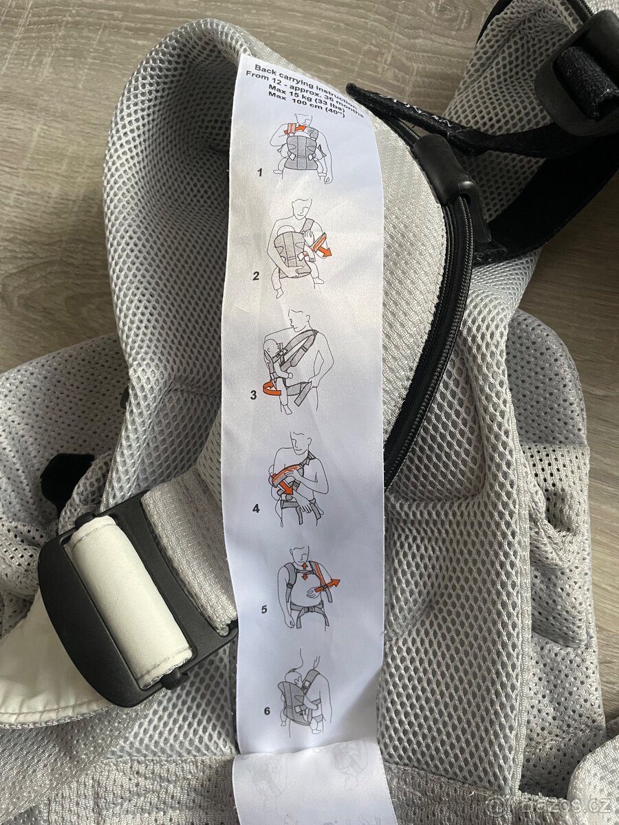 Babybjorn ergonomické nosítko one silver 3D Mesh - 4