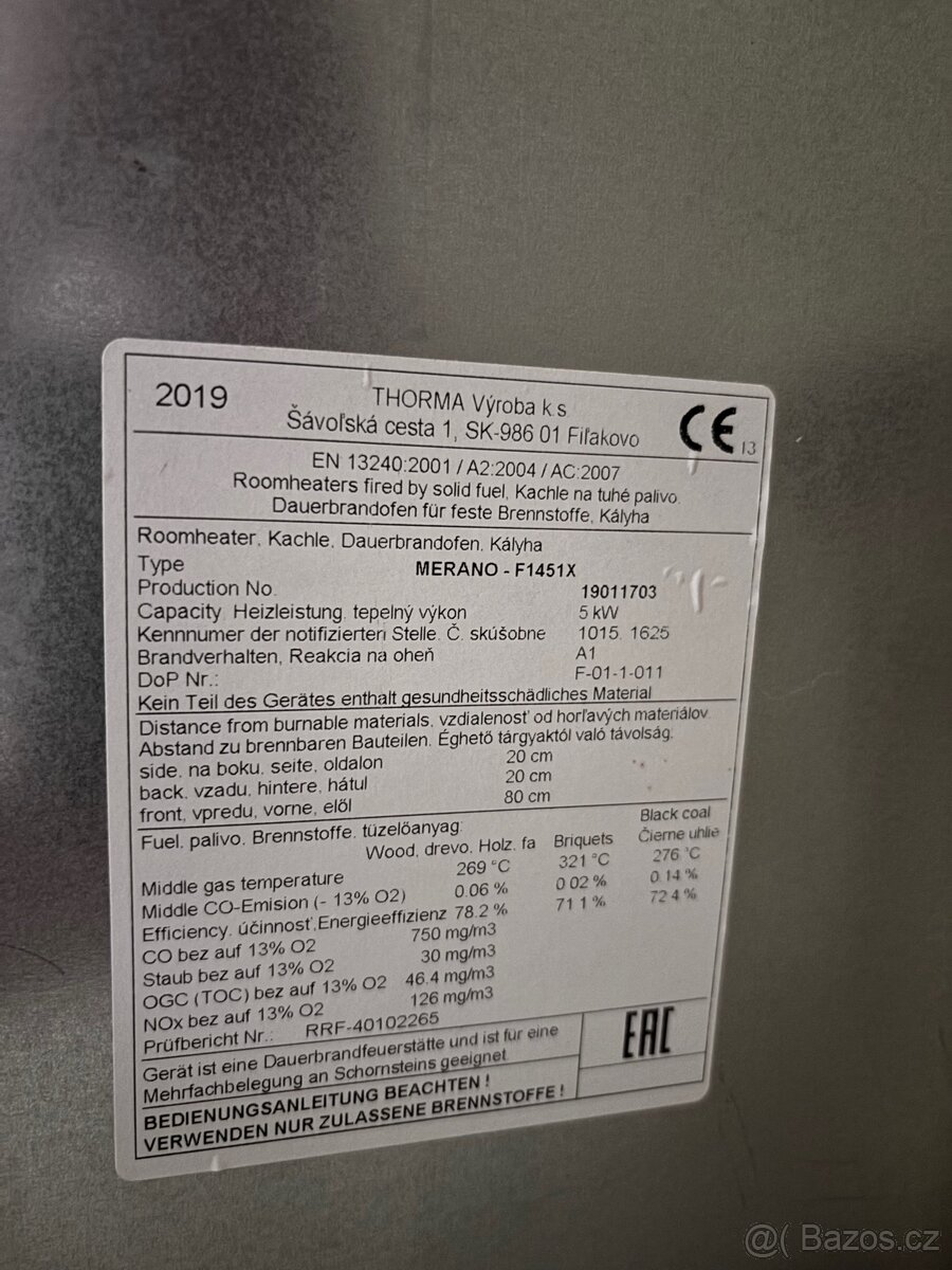 THORMA MERANO krbová kamna 5kW - 4