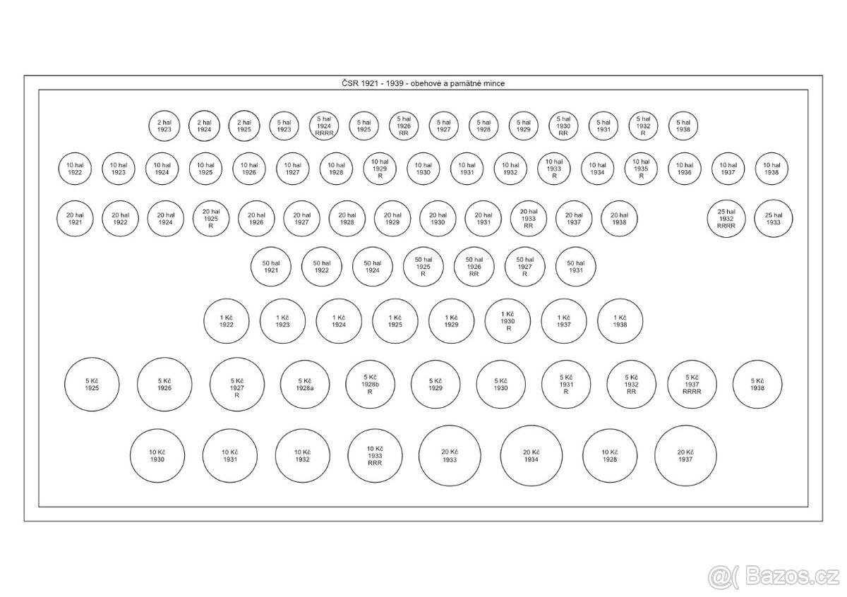 Predám kazetu na mince ČSR 1921 - 1938 obežné a pamätné stri - 4