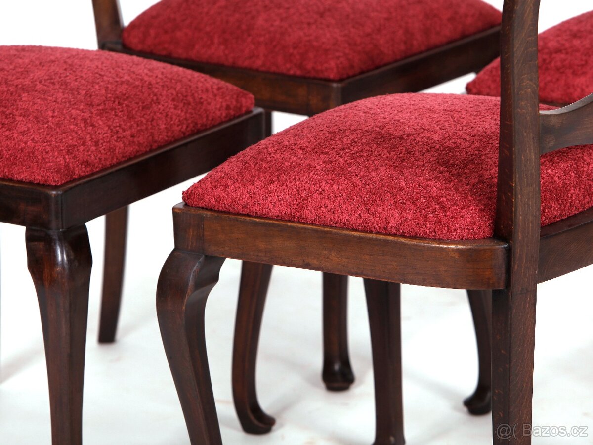 4x pohodlné pružinové židle po renovaci. - 4