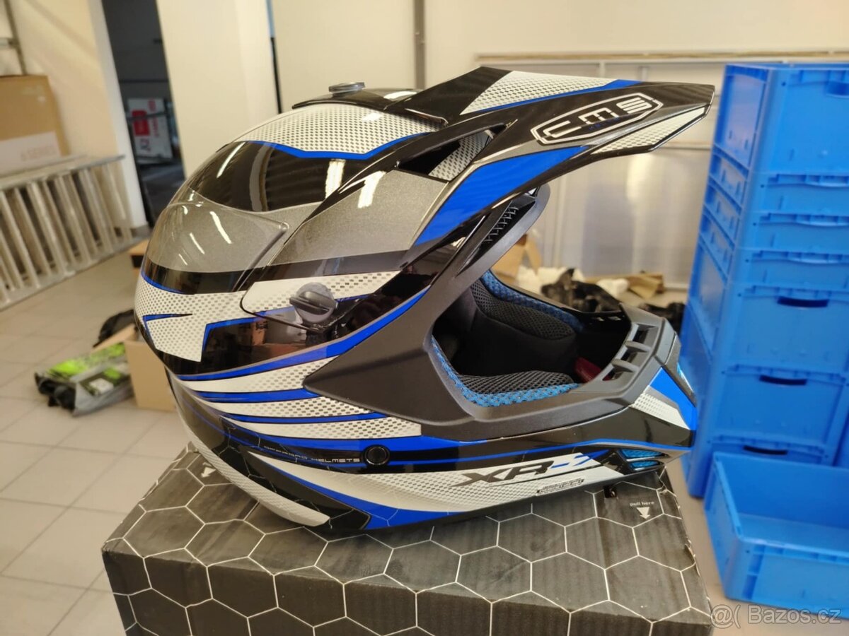 motokrosová MX přilba CMS XR-7 Raptor velikost M modrá - 4