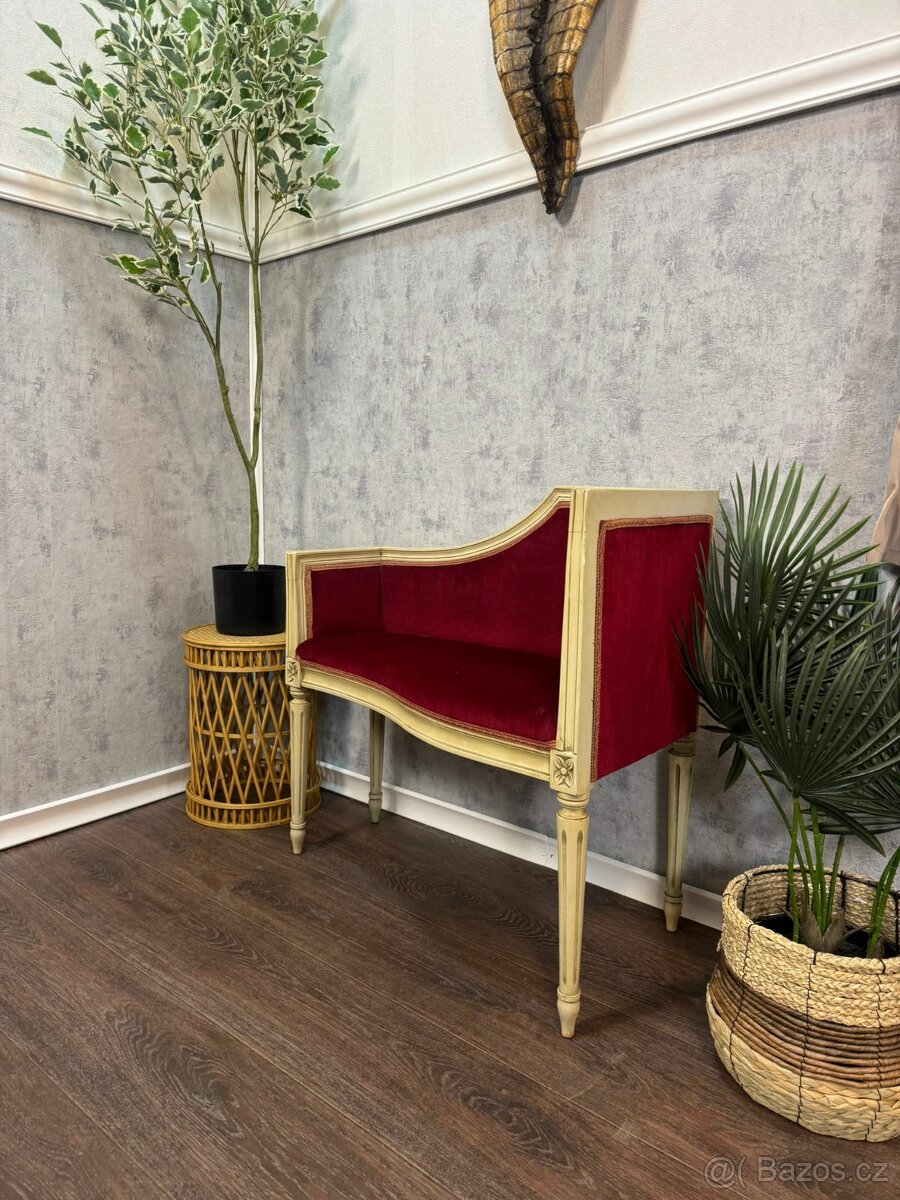 Barokní čalouněná lavice - 4