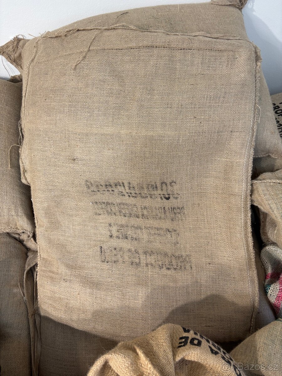 Jutový pytel od kávy/káva. - 4