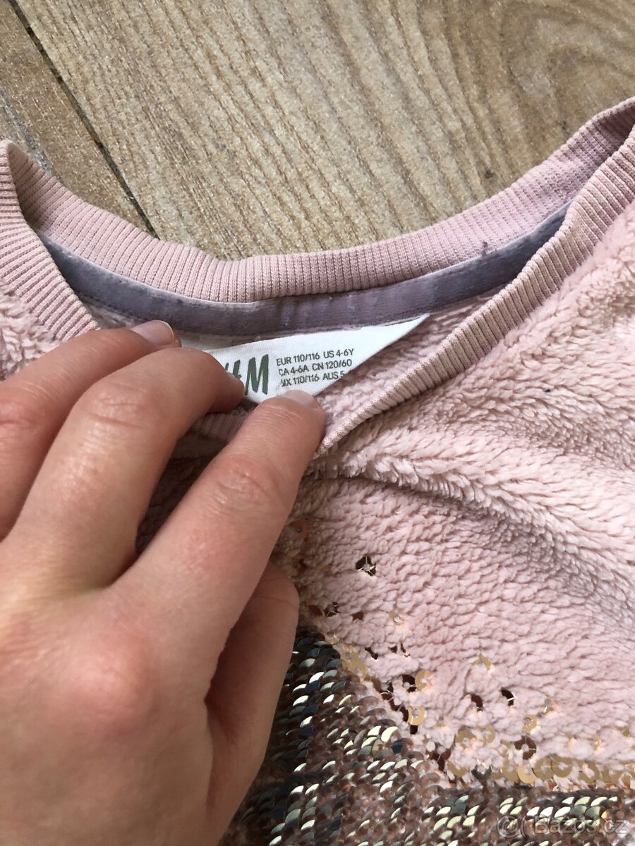 Chlupatková mikina H&M 110/116 - 4