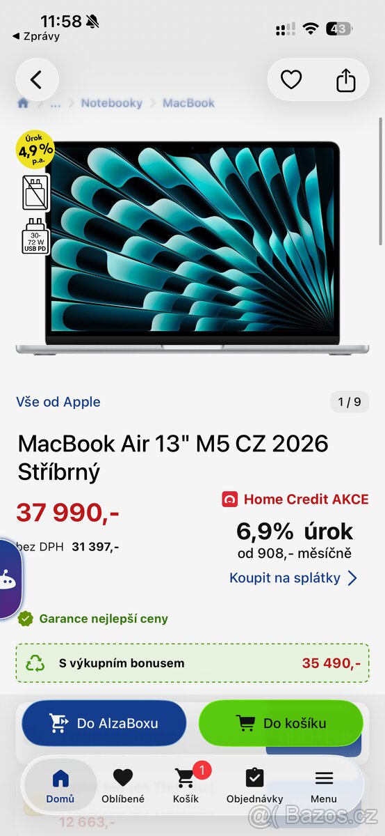 🔥 NOVÝ MacBook Air M5 13,6" 16GB, 512GB - 4