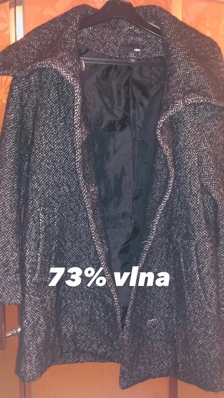 H&M# kabat# vlneny# zimni #oversize # business#sedy - 4