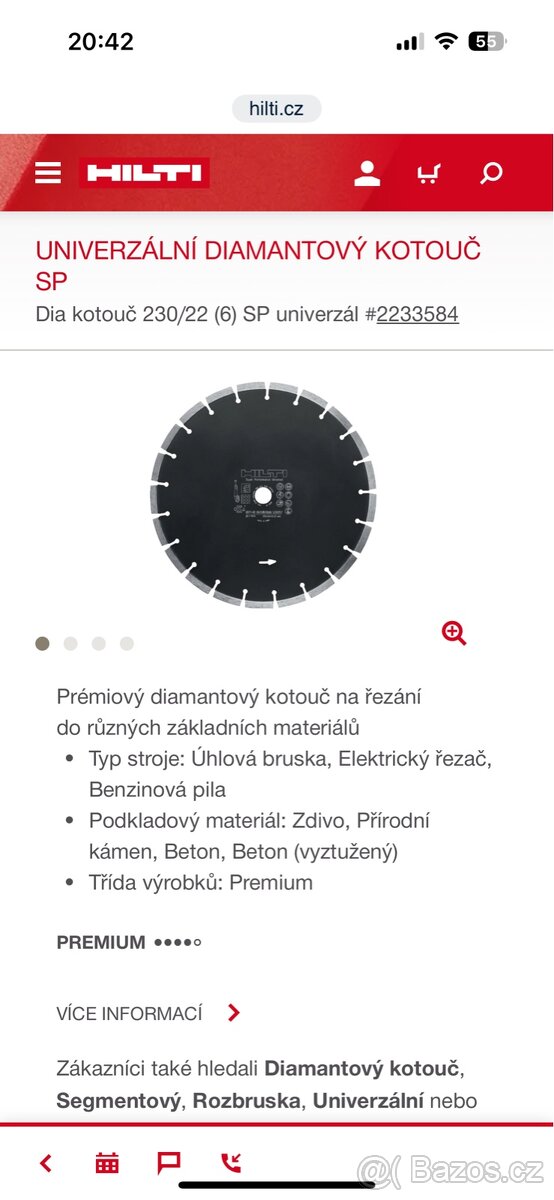 Diamantový kotouč Hilti 230 - 4