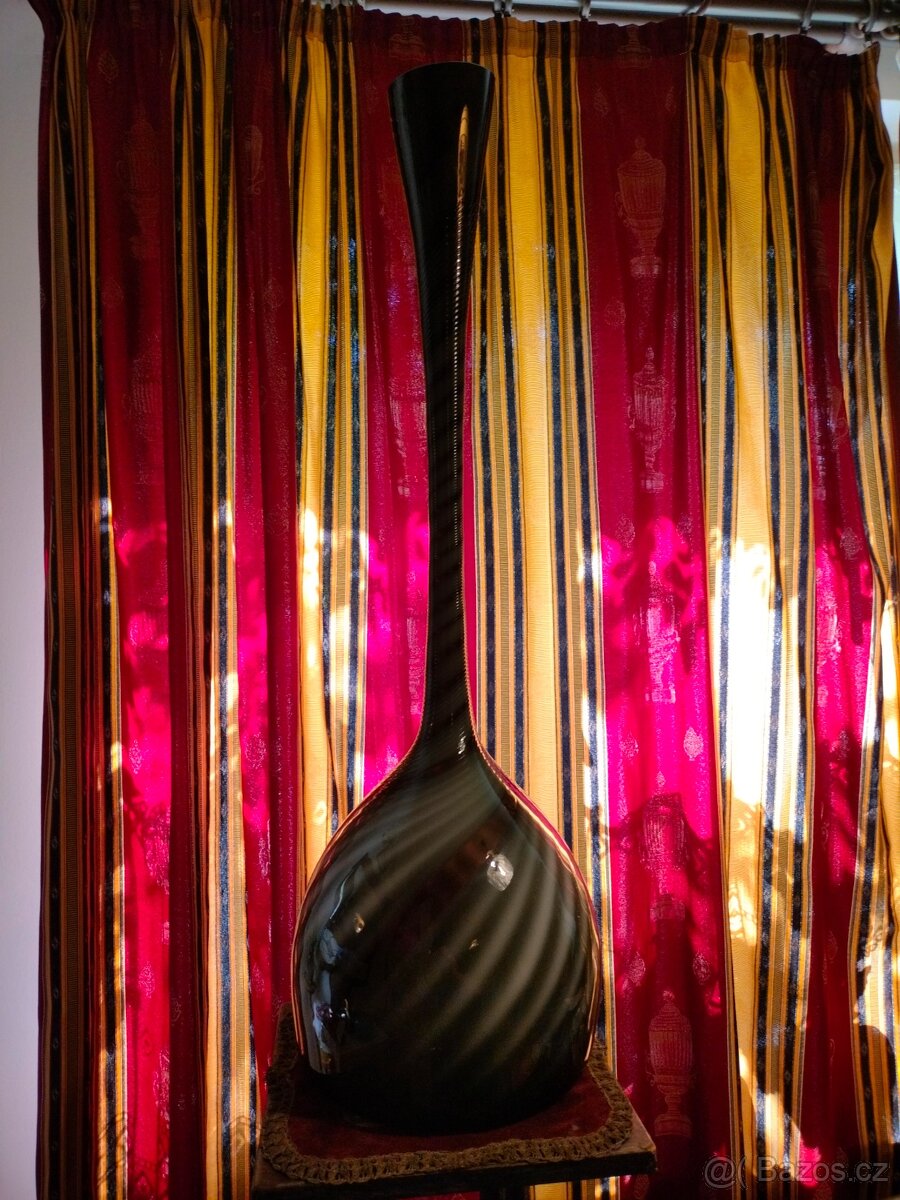 Vysoká umelecká váza České dvojfarebne viacvrstvove sklo - 4