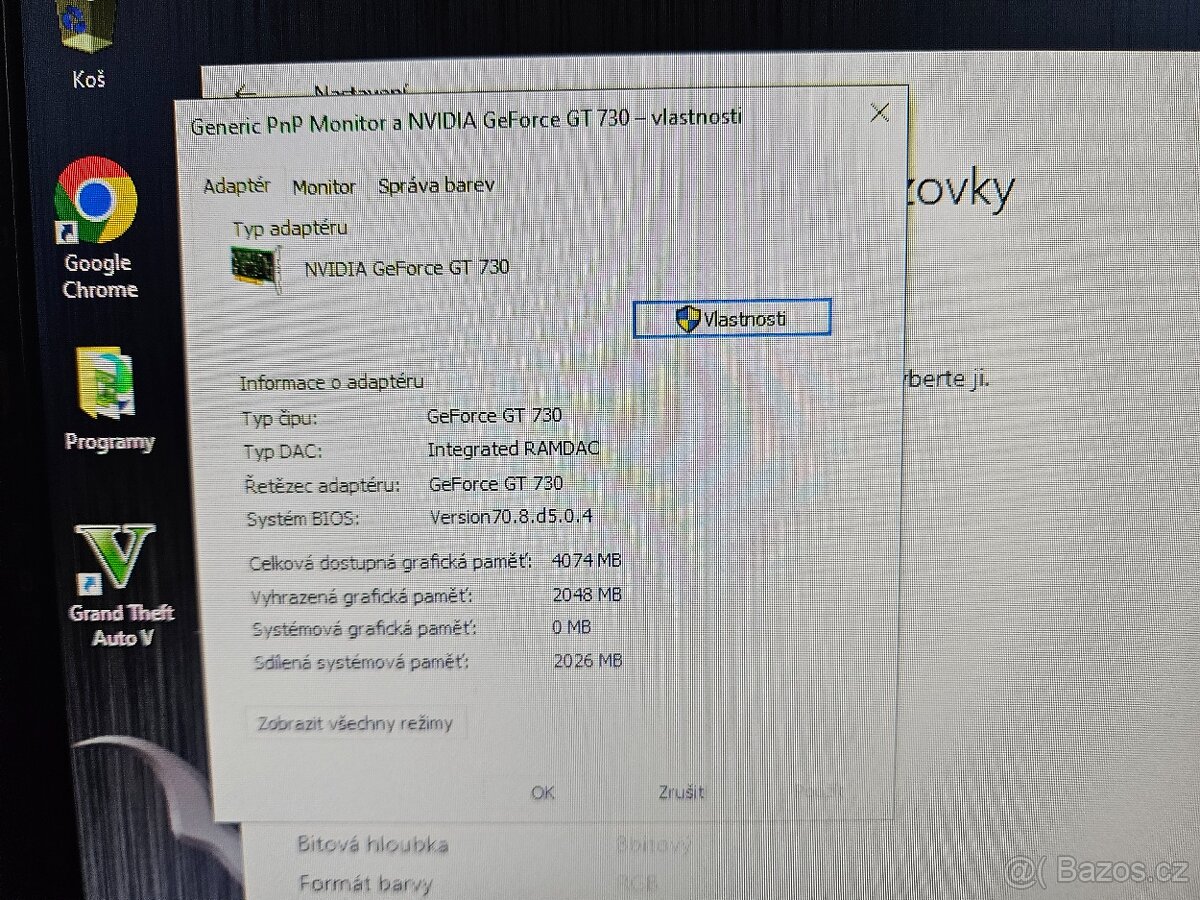 Herní pc intel g4400 ram ddr4 grafika gt730 2gb lcd 22" GTA - 4