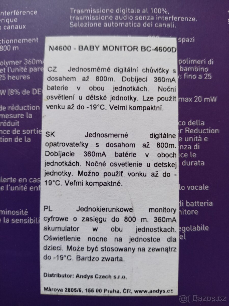 chůvička BABY MONITOR BC-4600D - 4