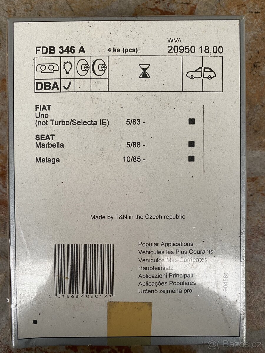 Nové brzdové destičky FDB 346 - 4