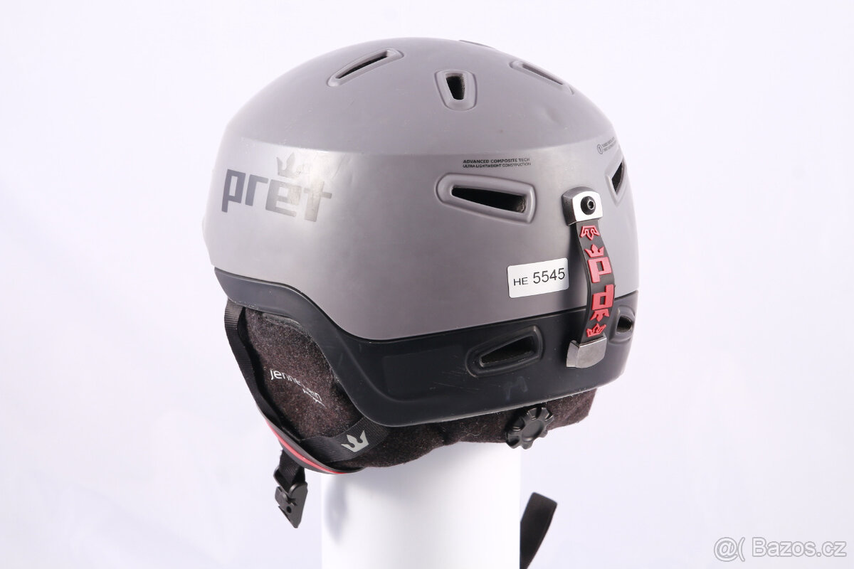 Použita lyžařská/snowboardová helma PRET LID šedá/červená - 4