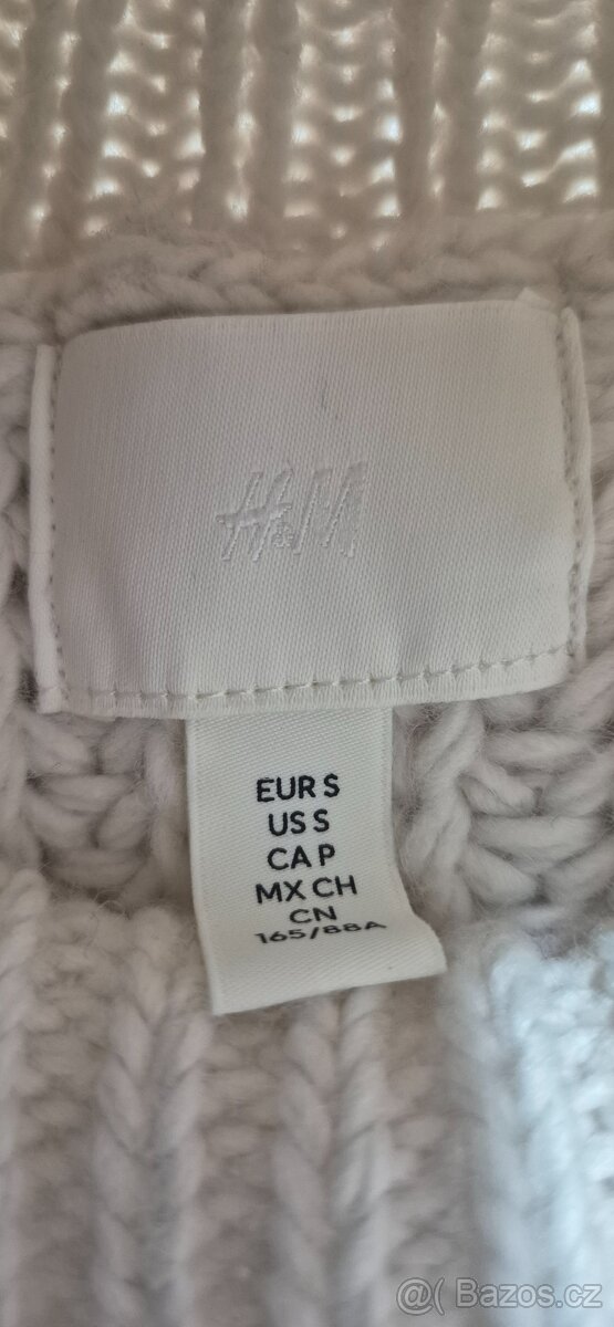 Dámský svetr H&M, velikost S (oversize), béžový - 4