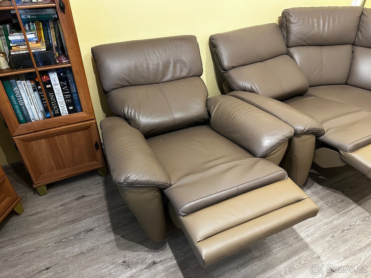 Kožená sedací souprava + křeslo - 4