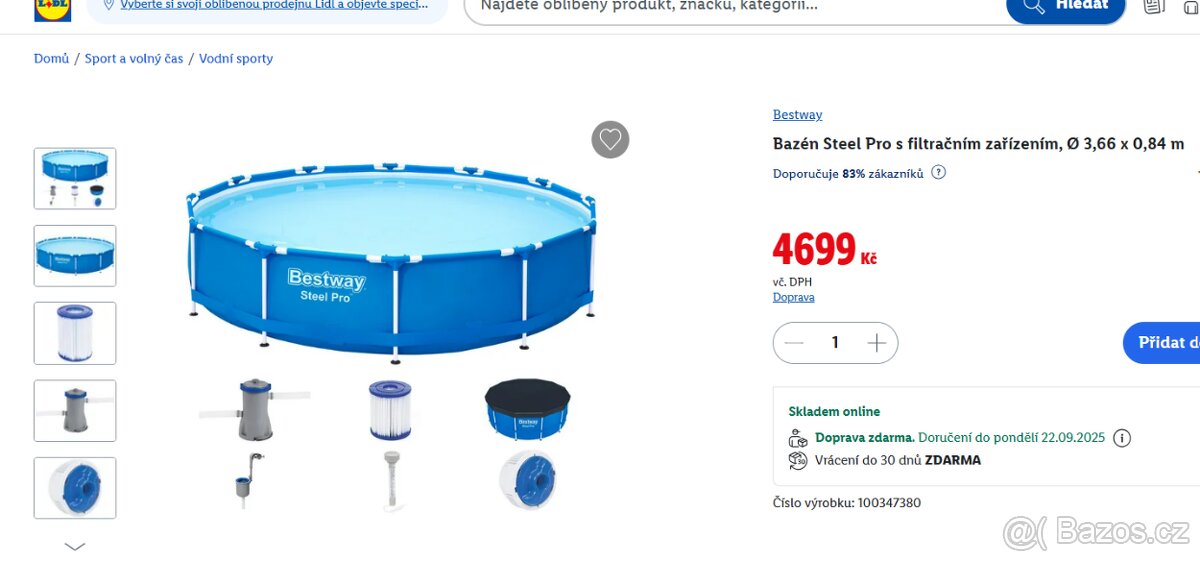 Bazén Pro s filtrací + skimmer+ teploměr. SLEVA - 4