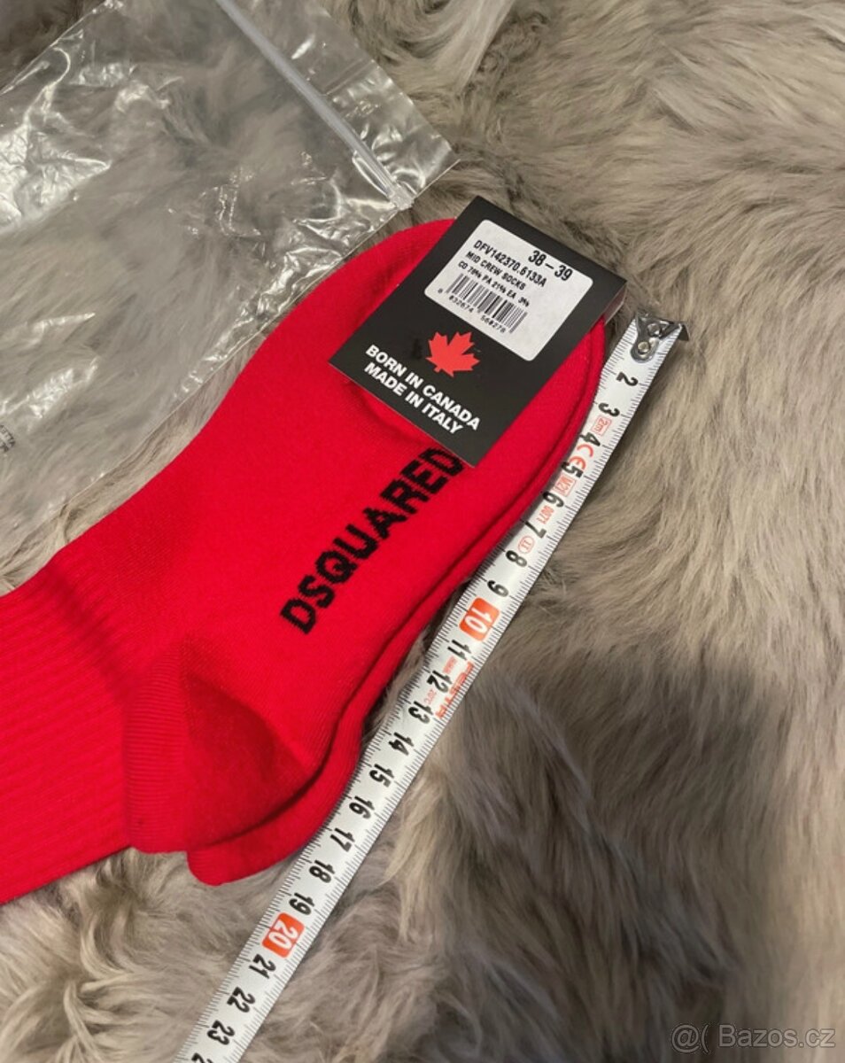 Dsquared2 ponožky černé a červené - 4