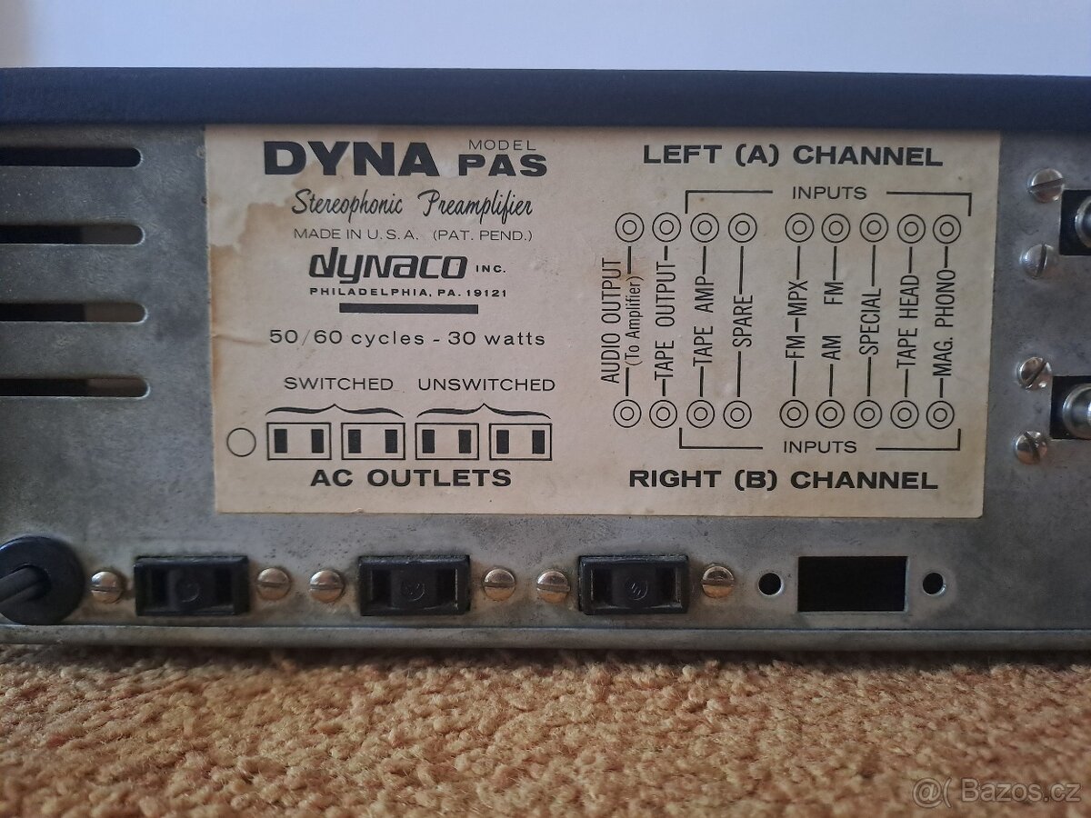 Lampový předzesilovač Dynaco PAS 3x - 4