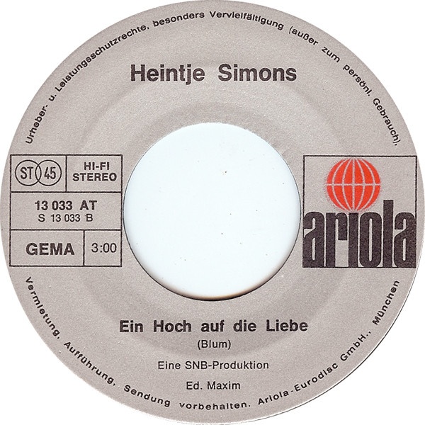 Heintje Simons – Ich Denk An Dich (SP) - 4