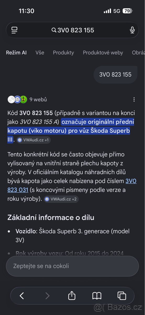 Škoda Superb 3, kapota - 4
