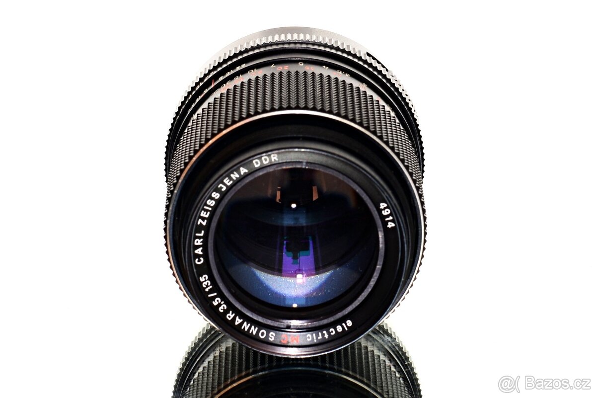 CZJ Sonnar electric RED MC 3,5/135 M42 TOP STAV - 4