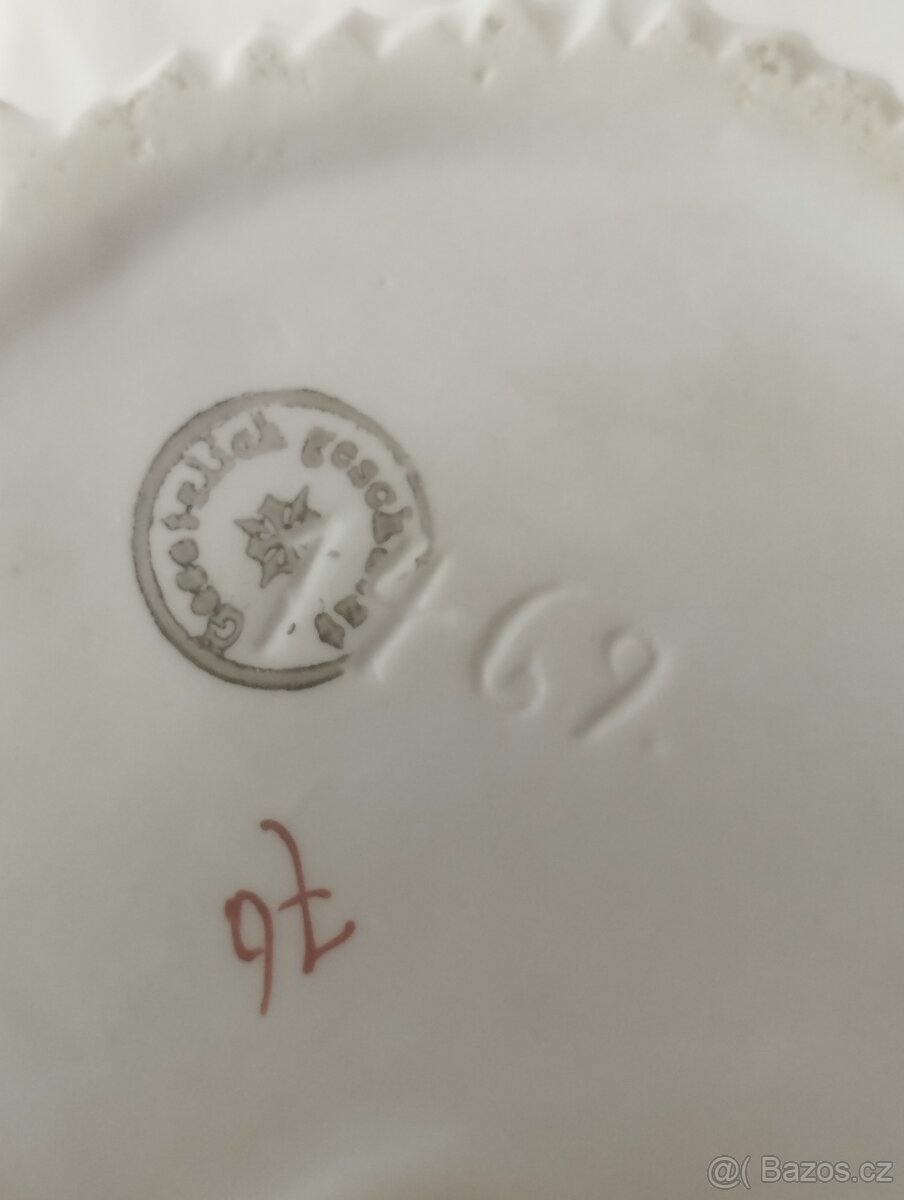 Stará porcelánová dóza na dudlíky - miminko - 4