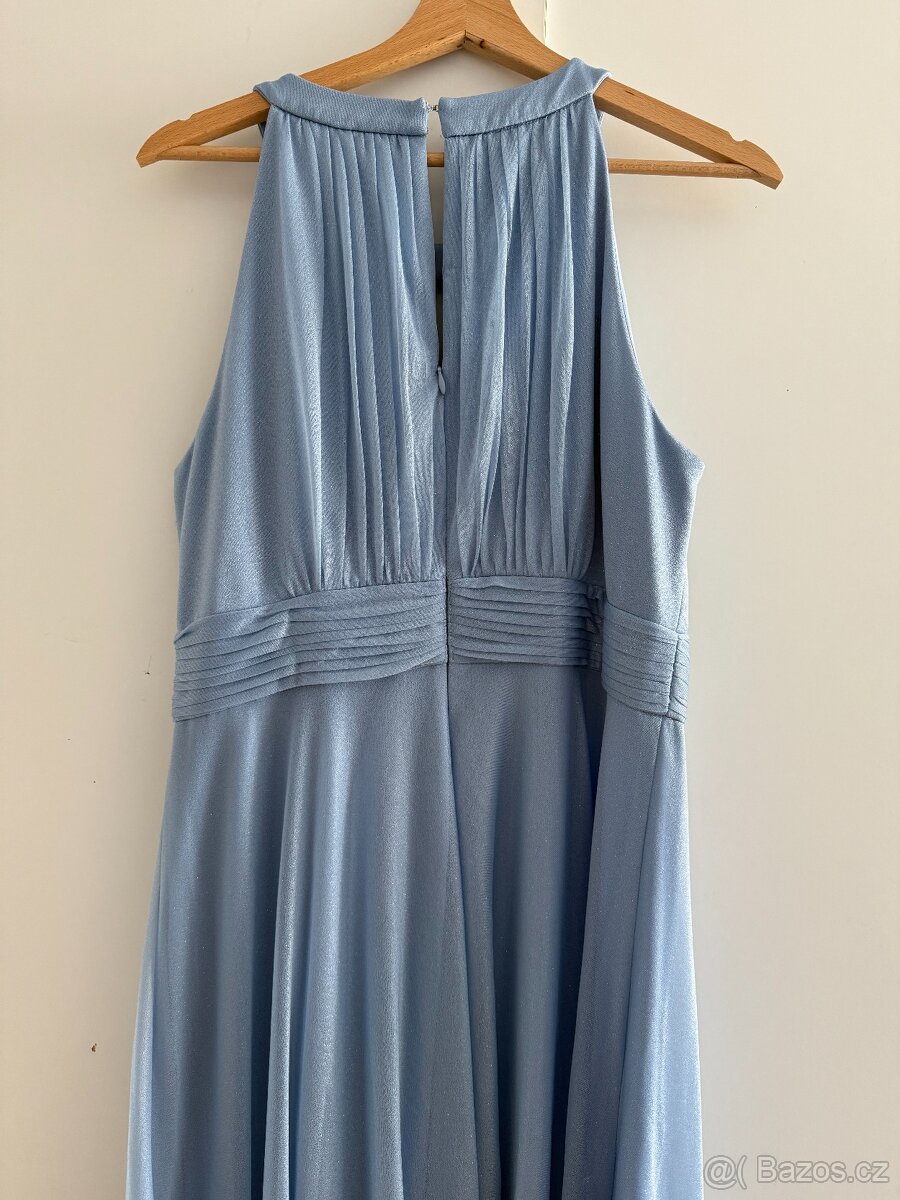 Světlemodré třpytivé šaty Jake´s velikost 42 - 4