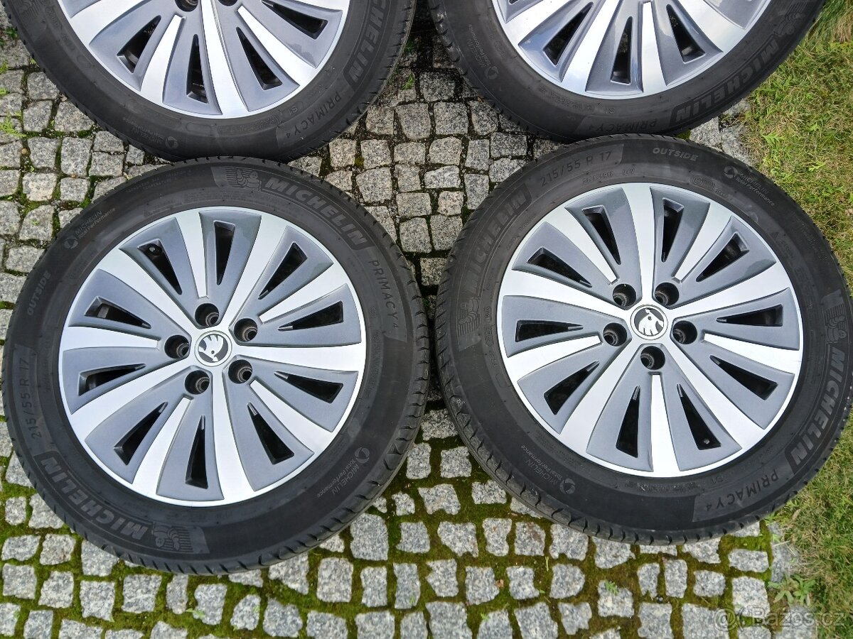 ALU kola,sada,Škoda DRAKON,MICHELIN,215/55 R17,5x112,TOP - 4