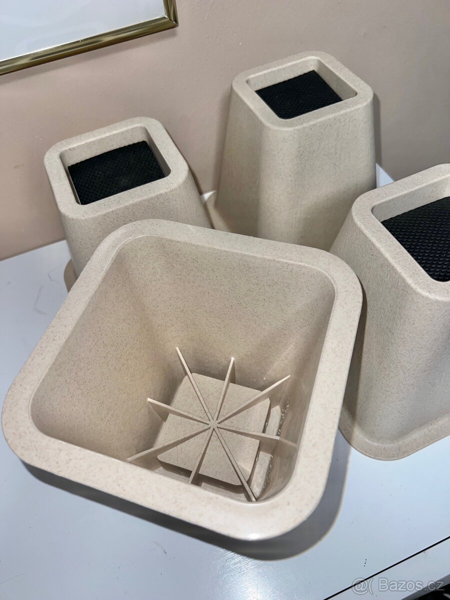 4x nový béžový podstavec pod nábytek 15 cm - 4