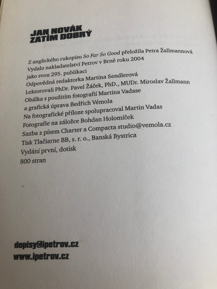 Zatím dobrý - Jan Novák 1. vydání z roku 2004 - dotisk - 4
