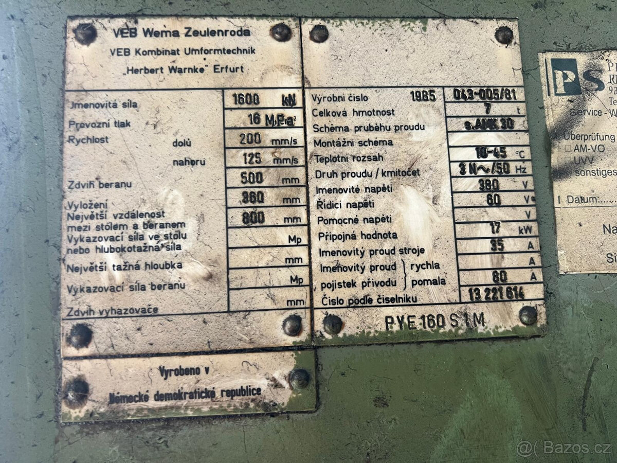 lis hydraulický PYE 160 S1.M - 4