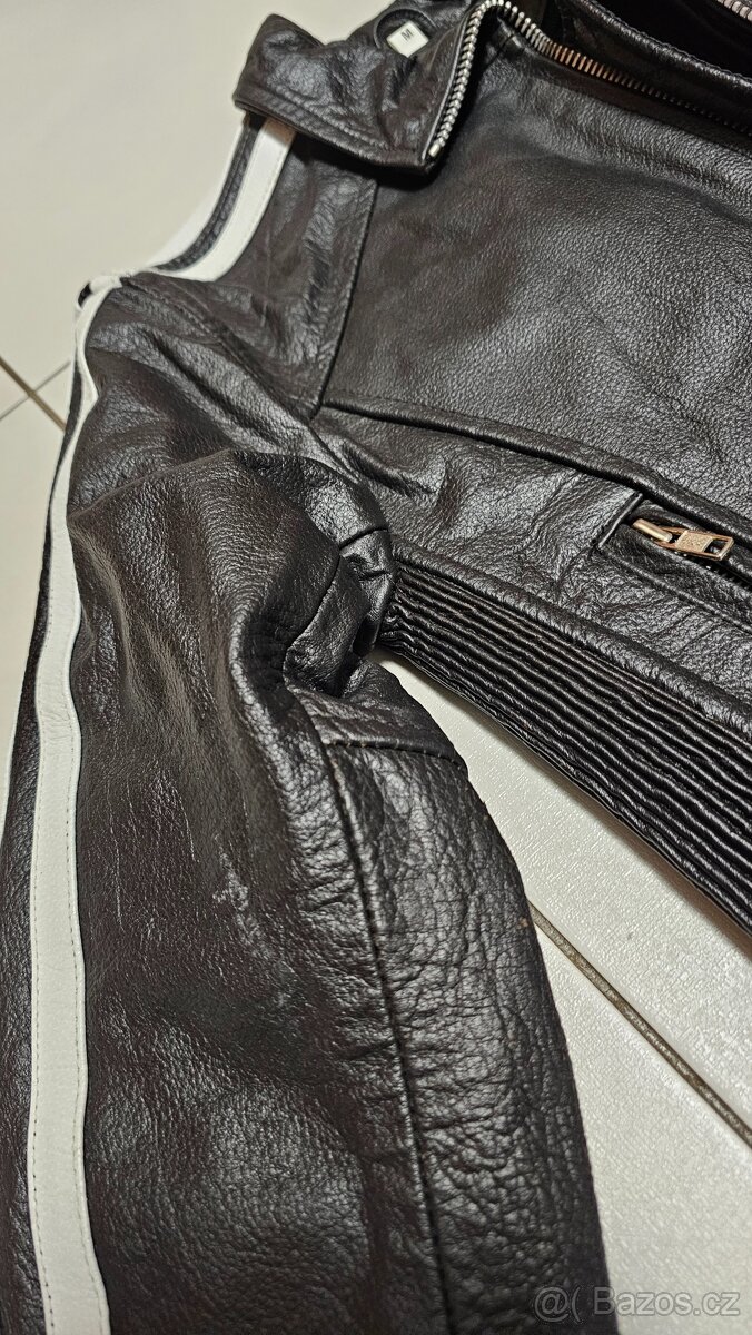 Kožená dámská moto motorkářská bunda E.M.Z., vel. M - NOVÁ - 4