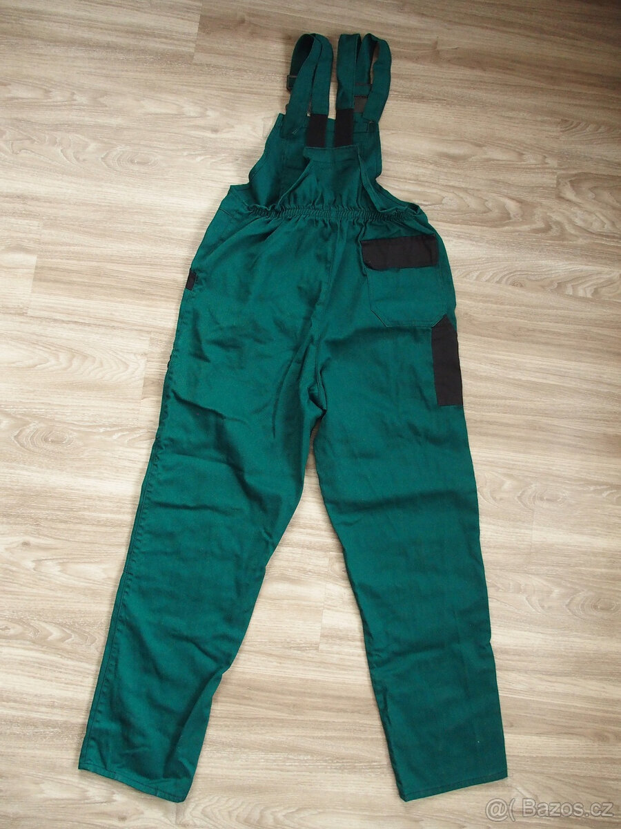 Pracovní kalhoty s laclem King zeleno-černé vel.52 - 4