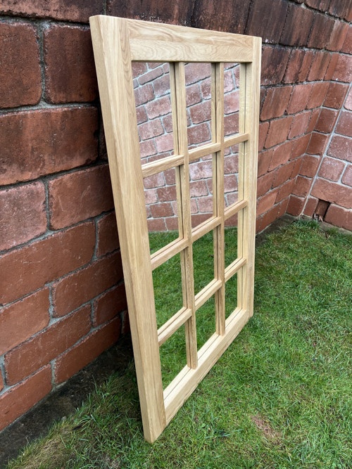 Vitrážové zrcadlo - dubový rám 100x150 cm - 4